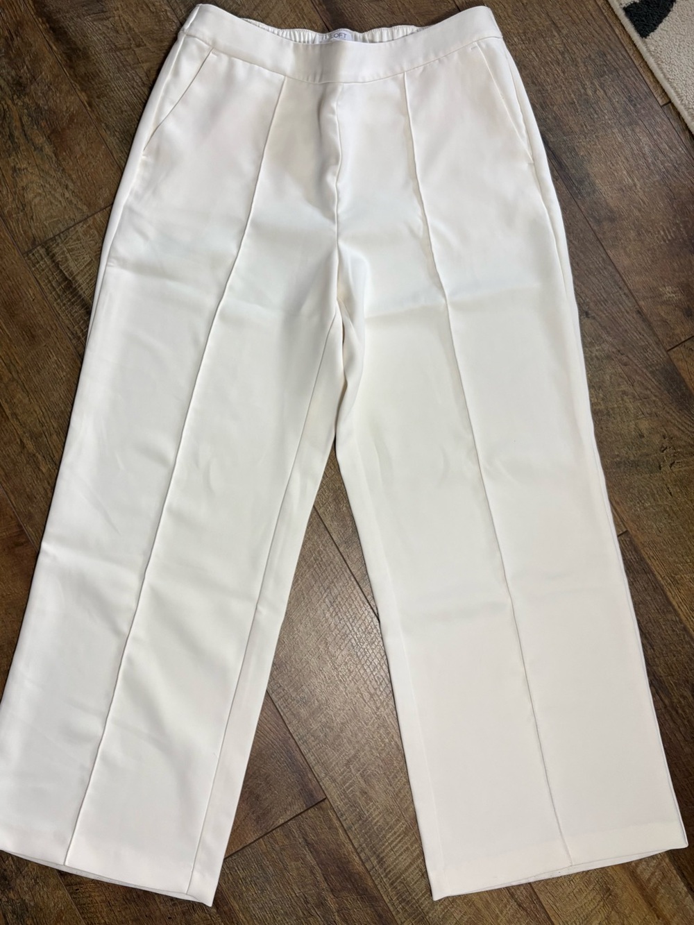 LOFT Off White Pull-On Wide Leg Pants Women’s Large